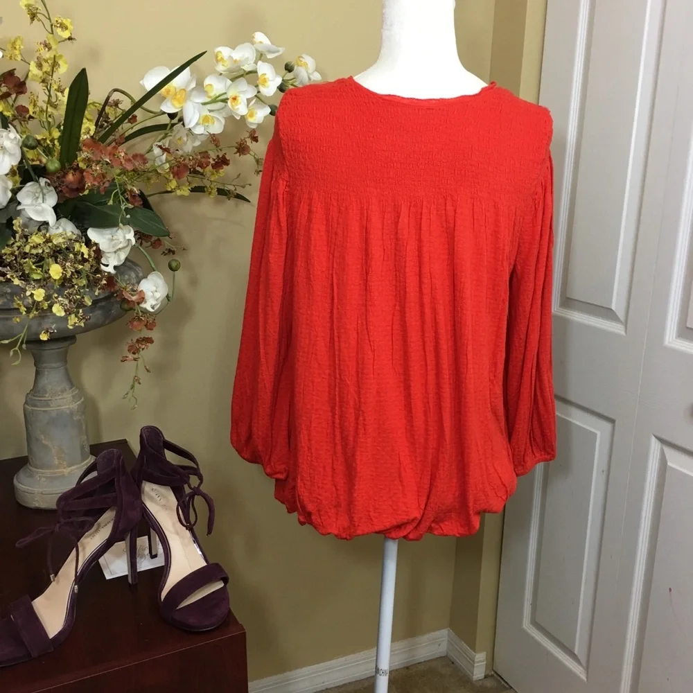NWT FREE PEOPLE BEGONIA EMBROIDERED LONG‎ SLEEVE TOP Boho Cottagecore Romantic